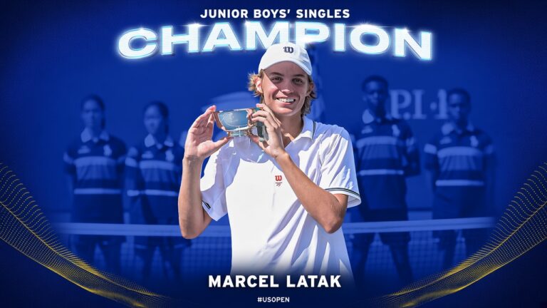 Campeón del US Open Junior masculino 2026: Marcel Latak tras vencer a Guto Miguel